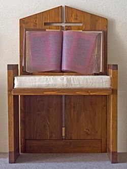 throne of Gospels in the monastery chapter hall