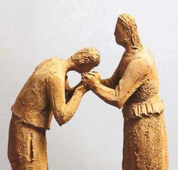 ARTURO MARTINI, Piety (hospitality) 1931 - fireclay, 33x26x23,5 cm